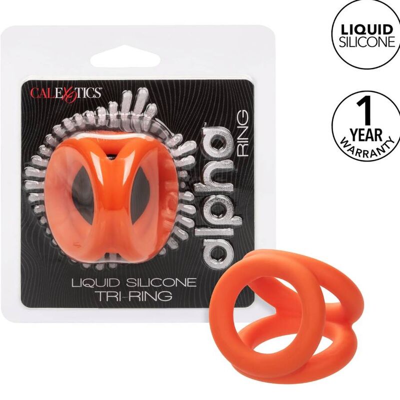 CalExotics Alpha Tri Ring orange, anneau pénien sans vibration