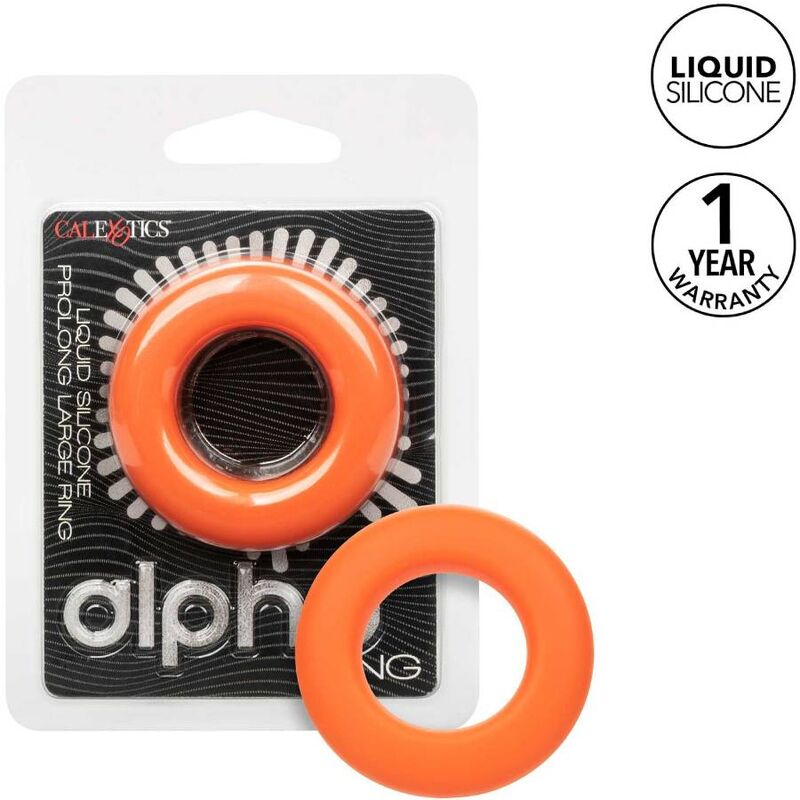 Anneau pénien CalExotics Alpha Prolong Large sans vibrations, orange