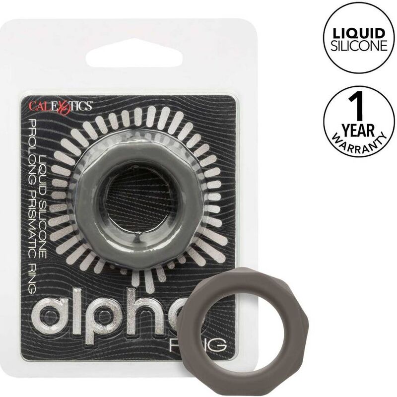Anneau pénien sans vibration CalExotics Alpha Prolong Prismatic, gris