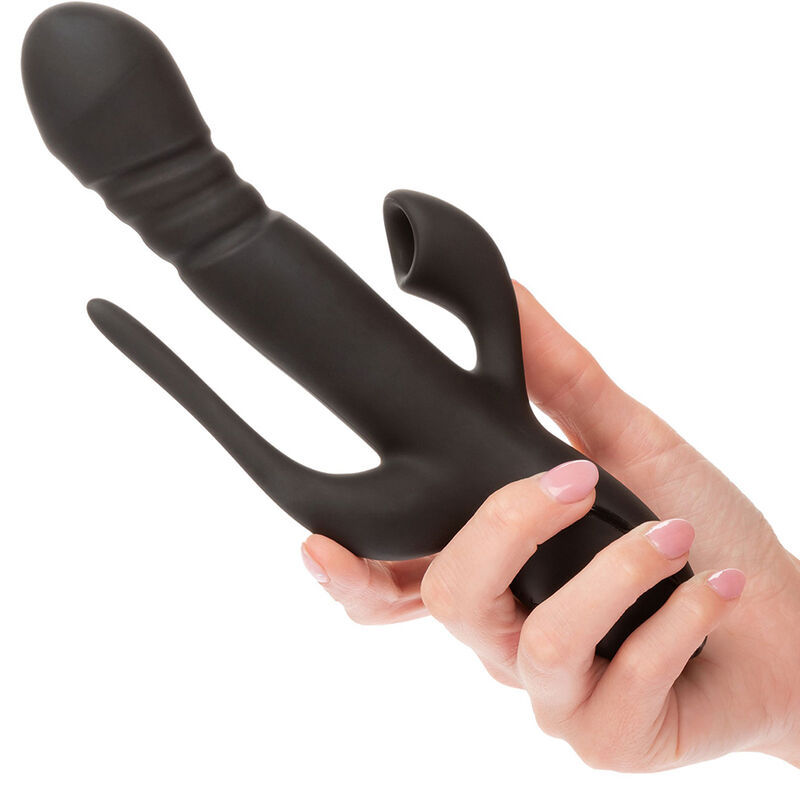 CalExotics Triple Euphoria, vibromasseur Rabbit noir