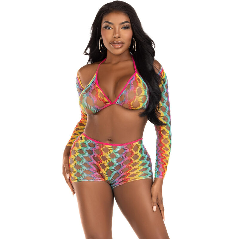 Ensemble de lingerie Leg Avenue aux couleurs de l’arc-en-ciel