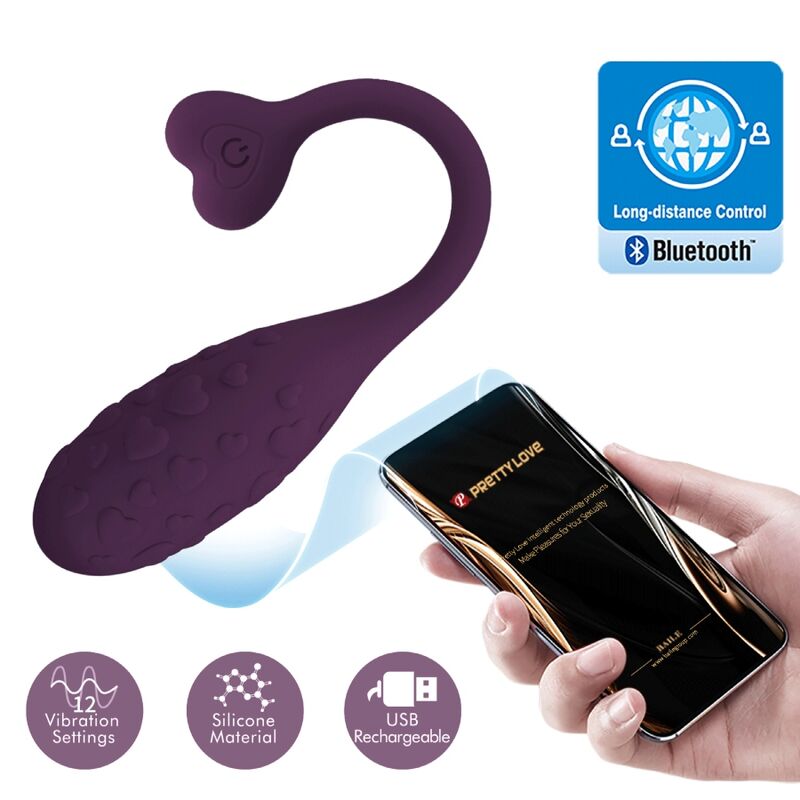 Œuf vibrant Pretty Love Fisherman avec contrôle par application, coloris lilas
