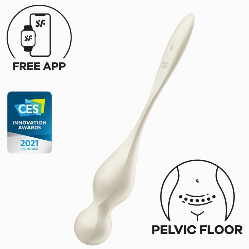 Boules de geisha vibrantes Satisfyer Love Birds, blanches