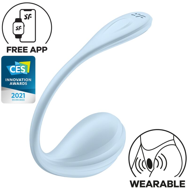 Satisfyer Smooth Petal, vibromasseur point G et clitoris bleu ciel