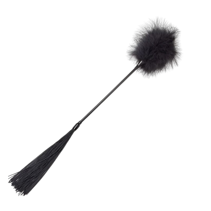 Fouet SECRET PLAY avec plumes, noir