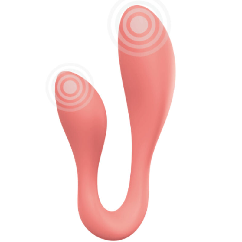 Vibromasseur pour couple à double stimulation avec contrôle par appli, rose ADRIEN LASTIC