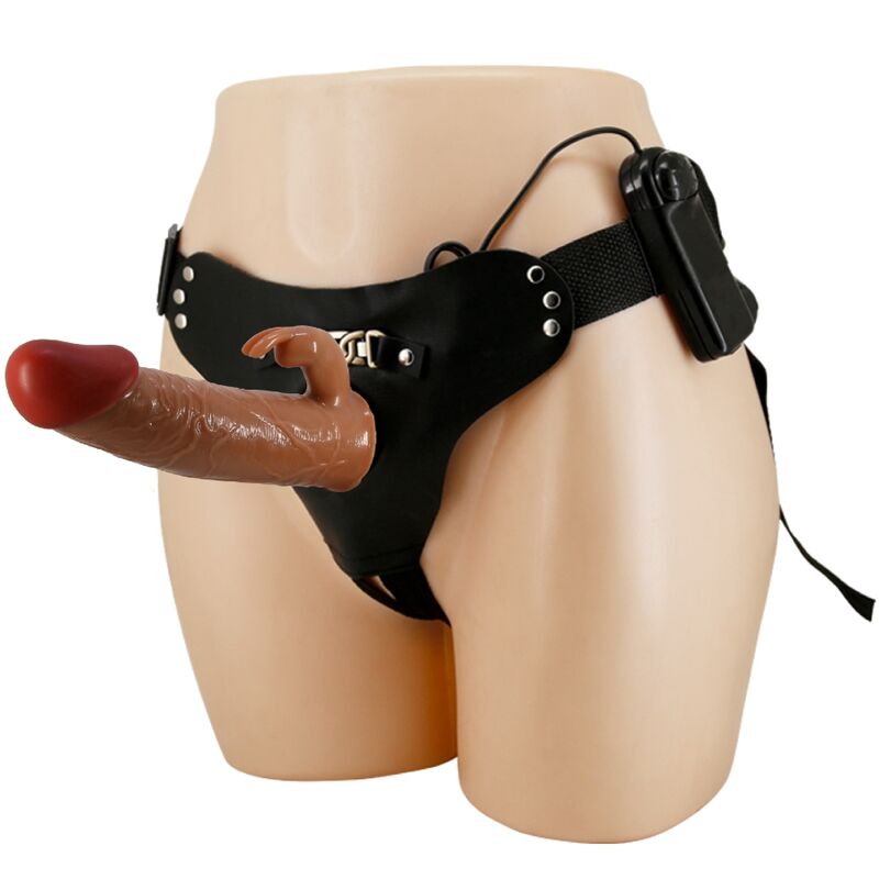 Ensemble gode ceinture Pretty Love Marion avec gode vibrant, 19 cm, marron