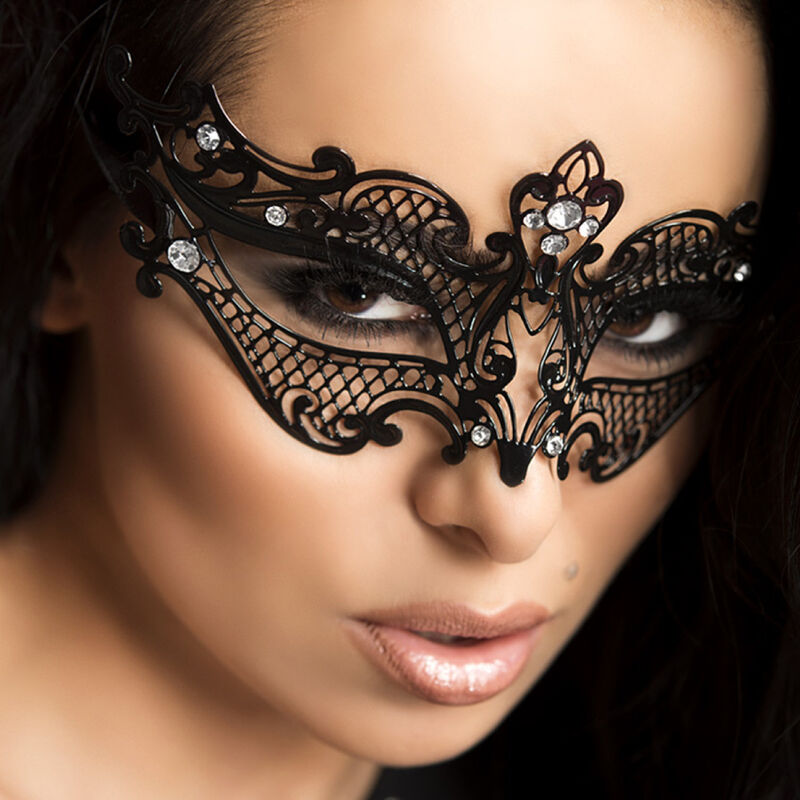 Masque pour les yeux CHILIROSE CR 3755 en laiton avec cristaux