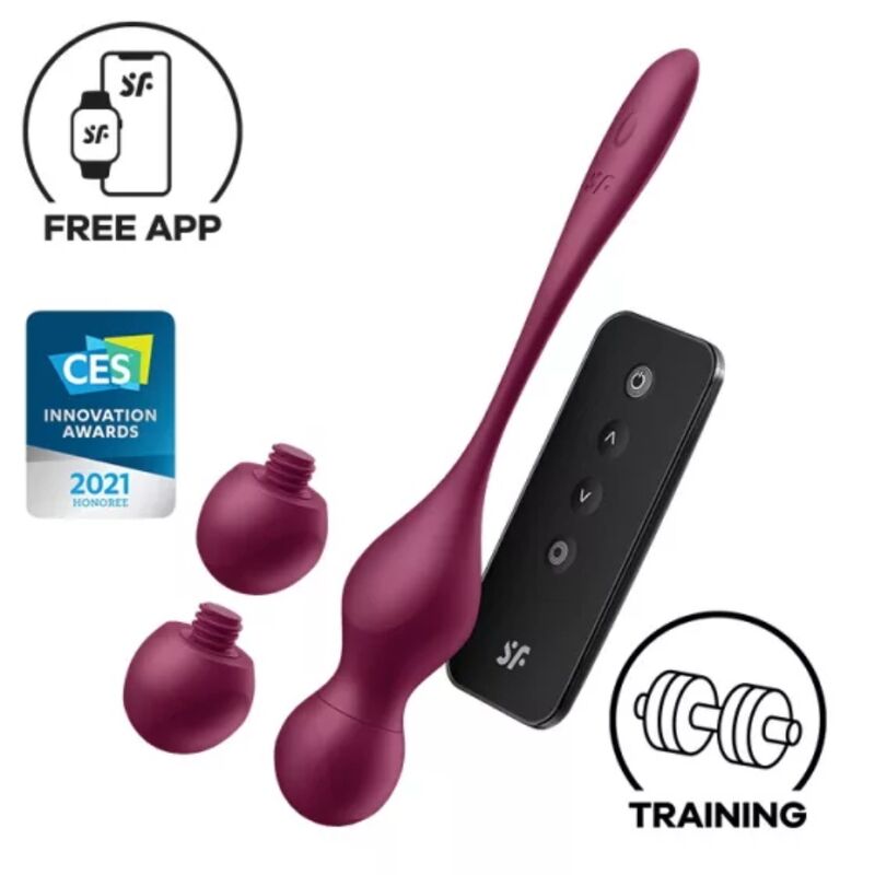 Satisfyer Love Birds Vary Boules de geisha vibrantes, rouge bordeaux