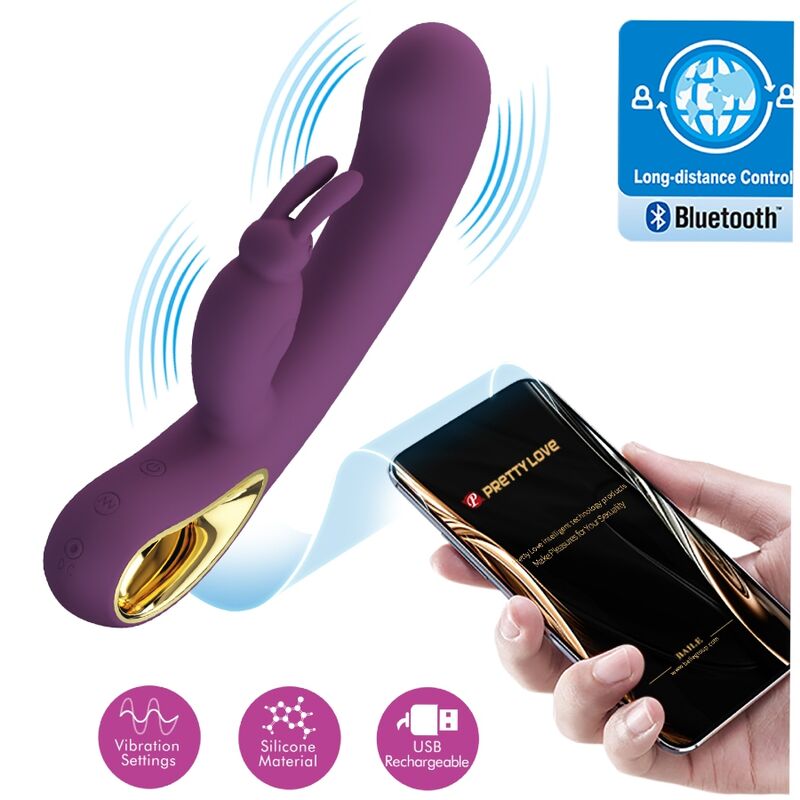 Pretty Love Liam, vibromasseur rabbit avec contrôle par application, violet