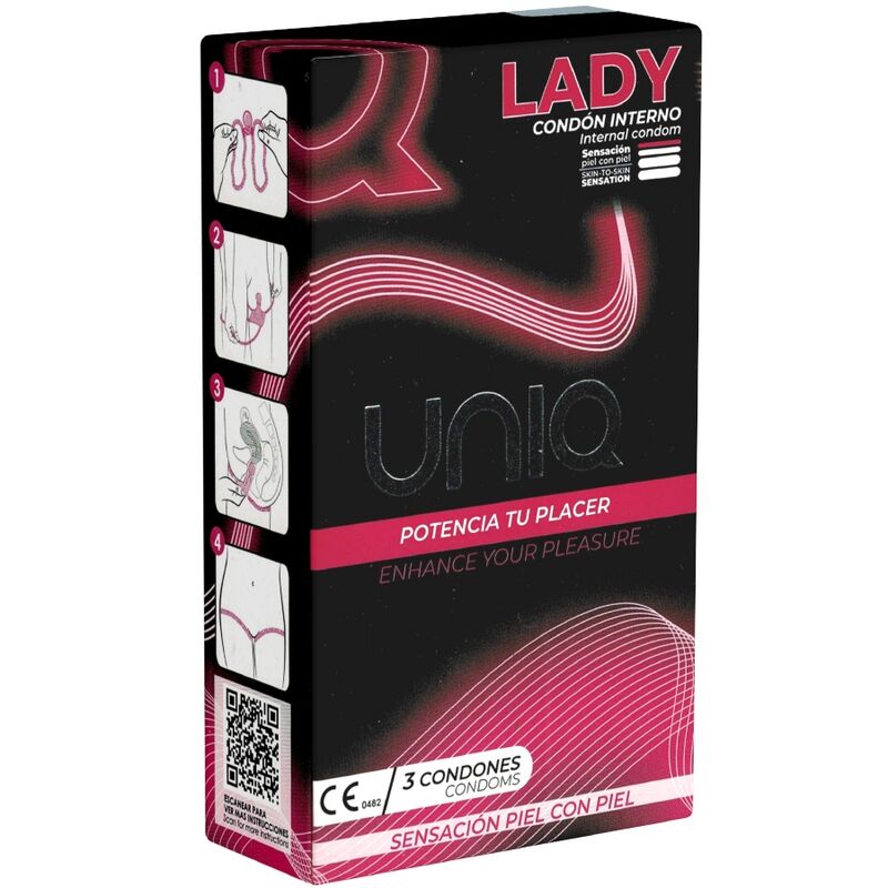 Préservatifs internes UNIQ Lady sans latex, 3 pièces