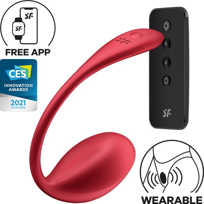 Vibromasseur point G Satisfyer Shiny Petal avec télécommande, rouge