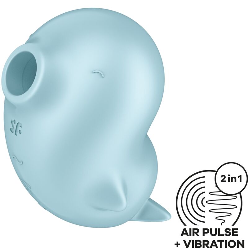 Satisfyer Sassy Seal stimulateur à ondes de pression avec vibrations, bleu