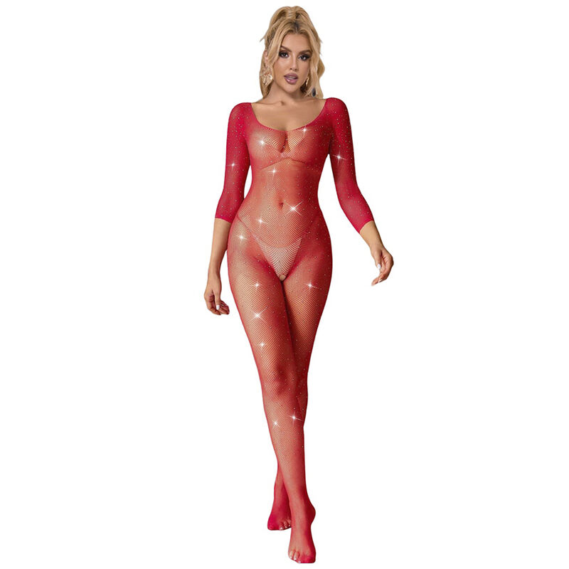 Body résille à losanges rouge SUBBLIME, XS/M
