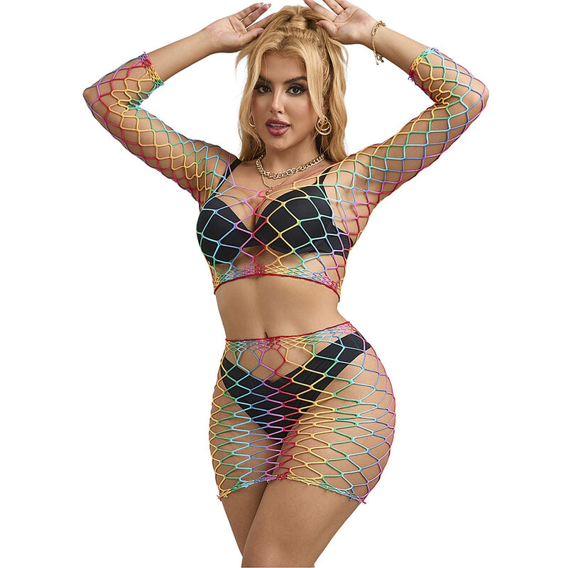 Ensemble de lingerie arc-en-ciel SUBBLIME à manches longues, taille unique