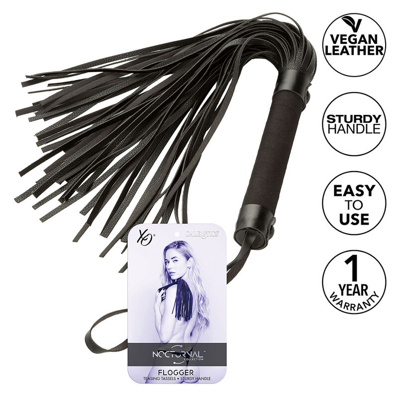 CALEXOTICS Nocturnal, fouet en cuir noir