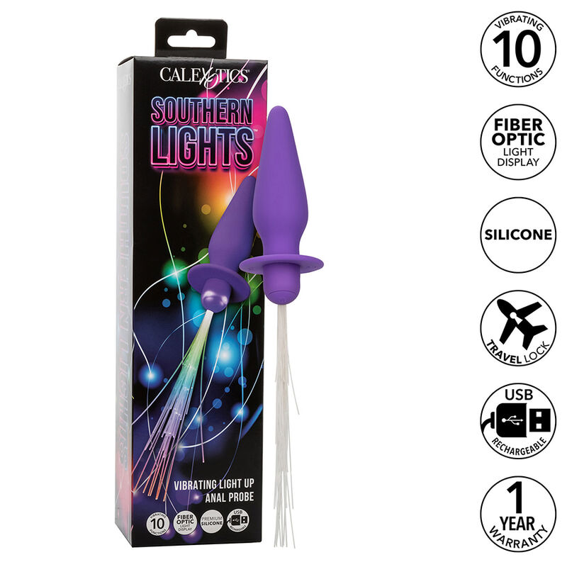 Plug anal vibrant CalExotics Southern Lights avec effet lumineux