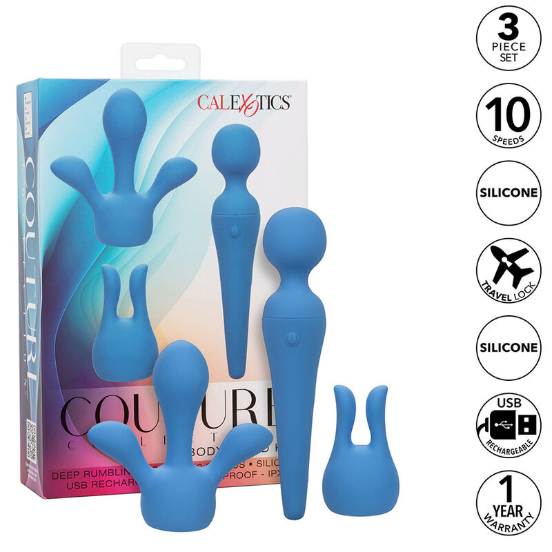 Set de vibromasseur wand CalExotics Couture avec 2 embouts