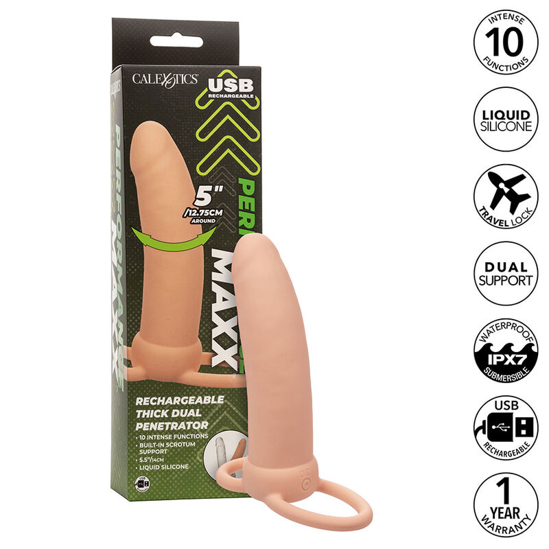 CalExotics Maxx Thick Dual Penetrator avec 10 fonctions de vibration