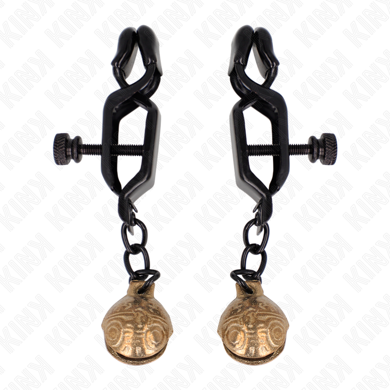 Pinces à tétons KINK Bell Jaw, noires, 7 cm