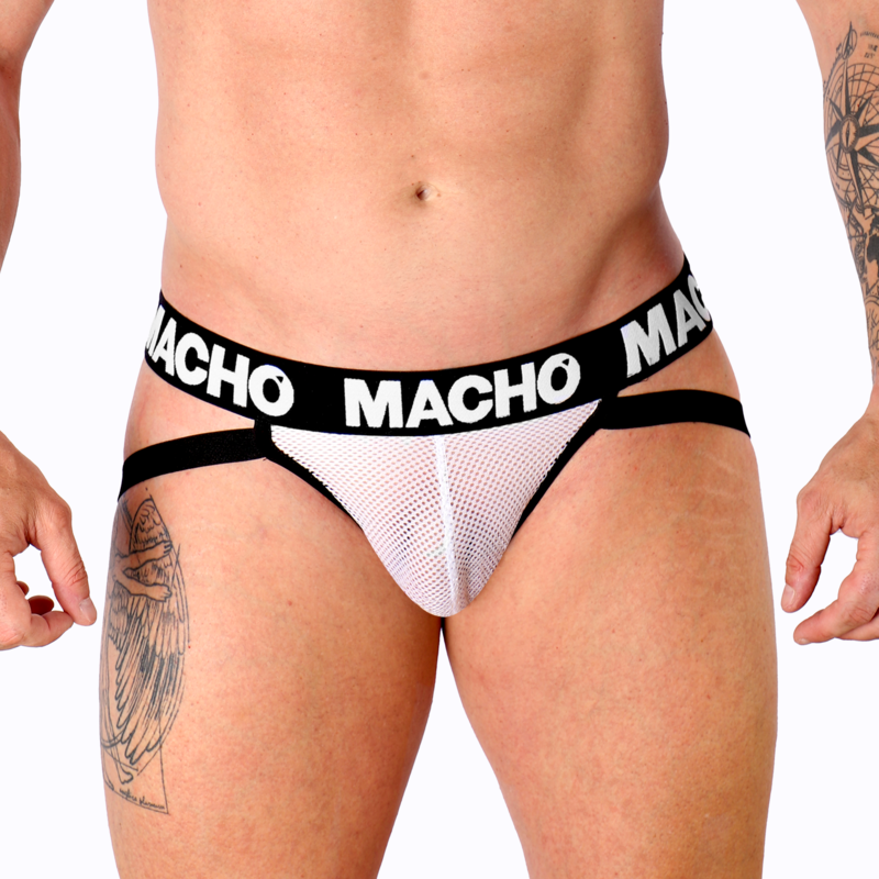 Jockstrap MACHO MX26X1 en mesh blanc · Taille: XL
