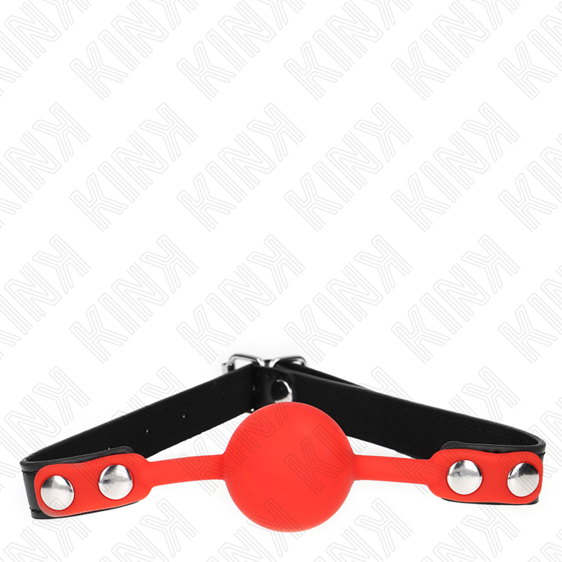 Bâillon KINK rouge avec balle en silicone de 4 cm