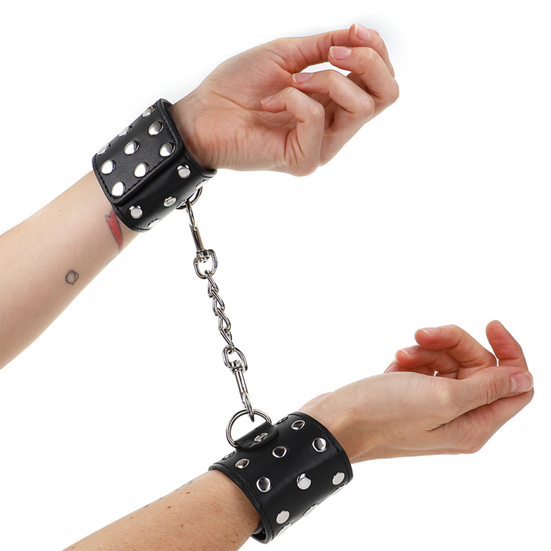 Menottes de poignet KINK à rivets, noires