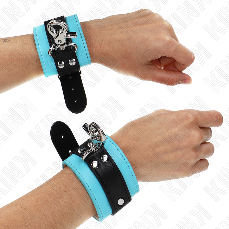 KINK Menottes verrouillables noires et bleues