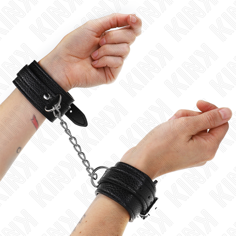 Menottes KINK noires à imprimé serpent
