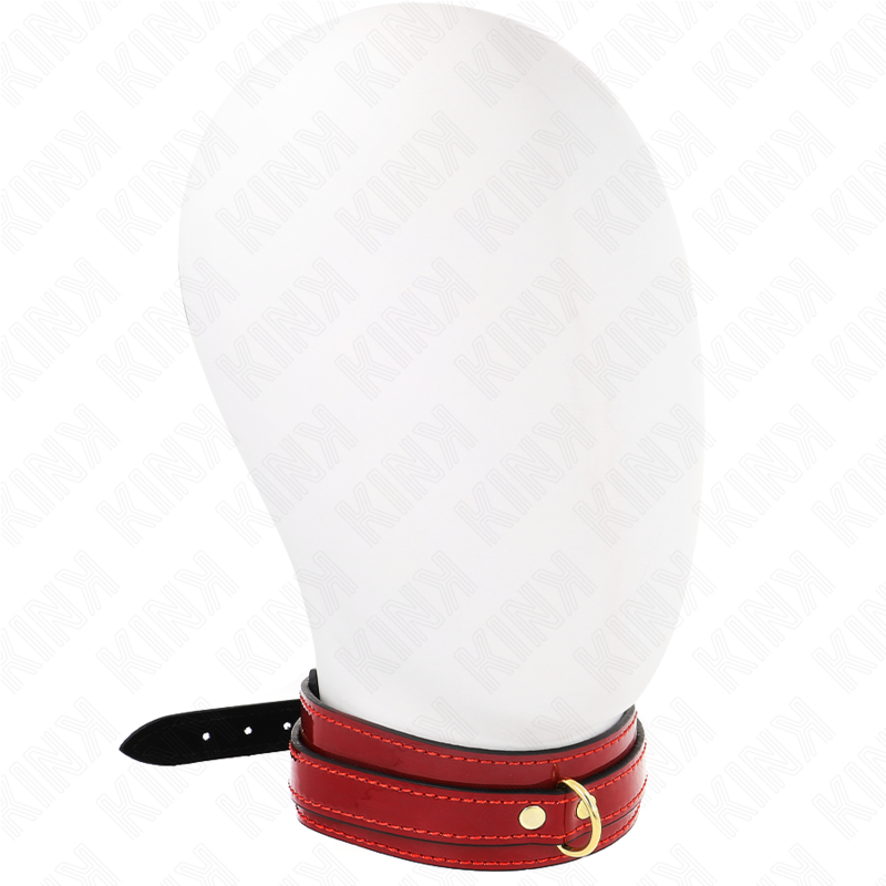 Collier BDSM KINK bordeaux avec détails dorés