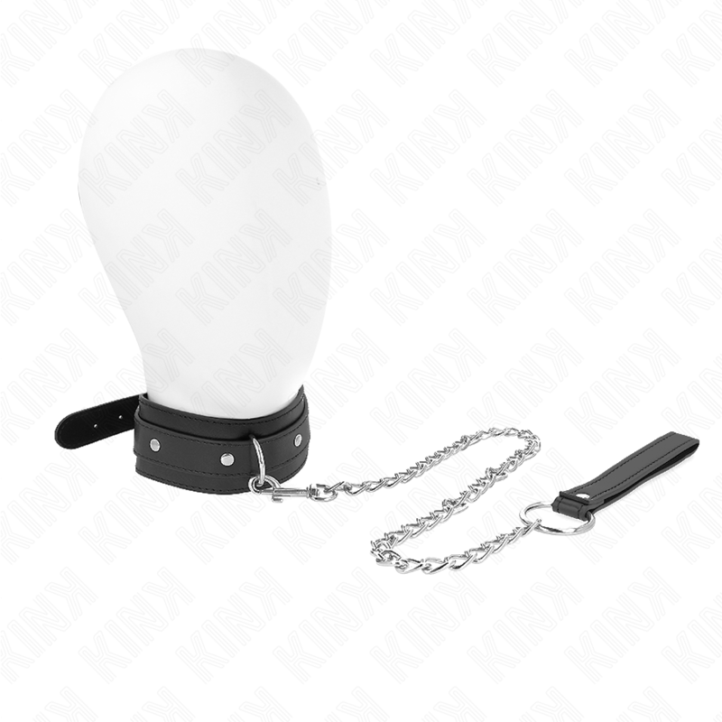 Collier BDSM KINK avec anneau et laisse, 65 cm