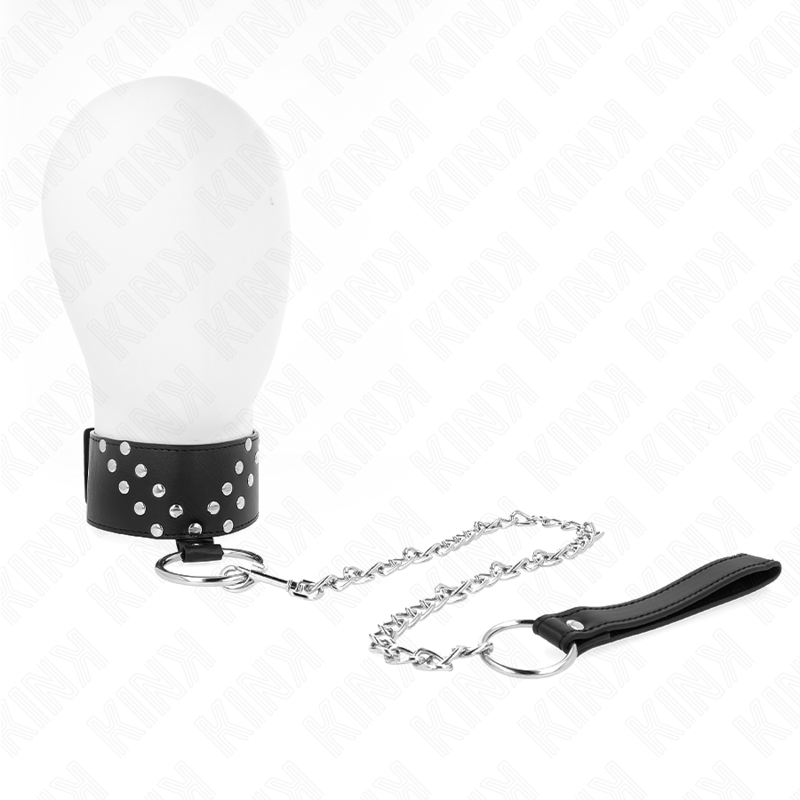Collier BDSM KINK avec rivet en V et sangle de 65 cm