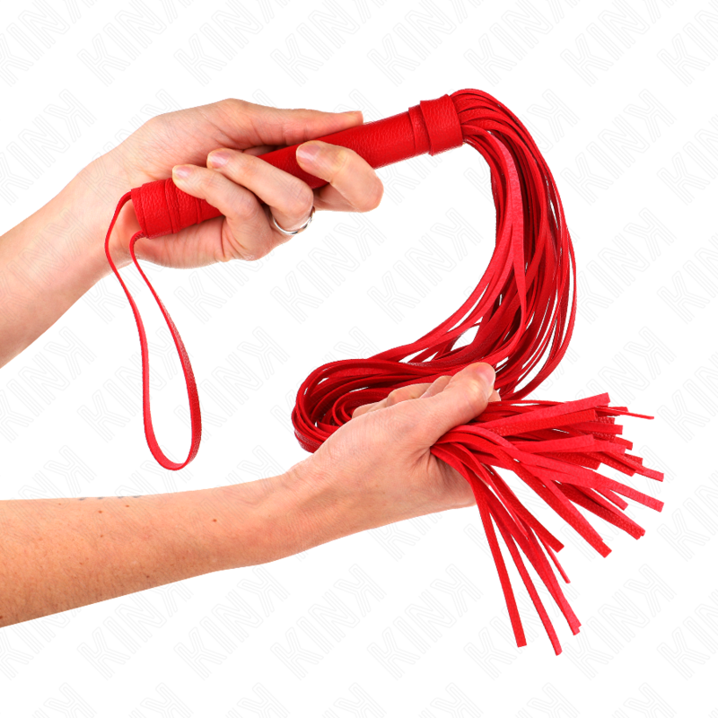 Fouet KINK rouge en PVC, 70 cm