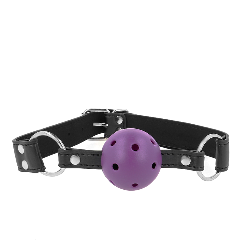 Bâillon boule respirant KINK avec double rivet, violet