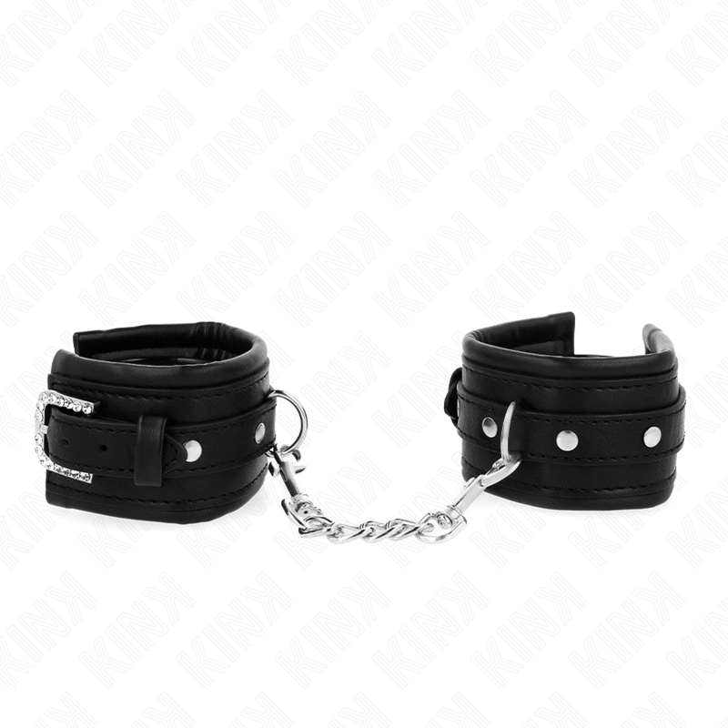 Menottes KINK avec boucle ornée de strass, noires