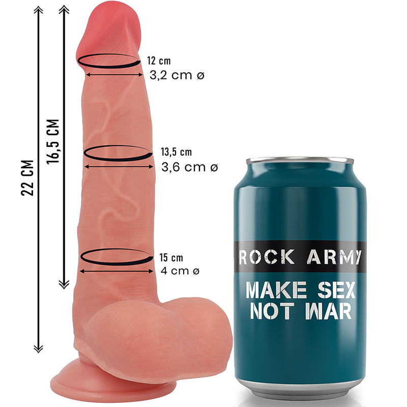 Dildo réaliste ROCK ARMY Liquid Silicone Ranger, 22 cm