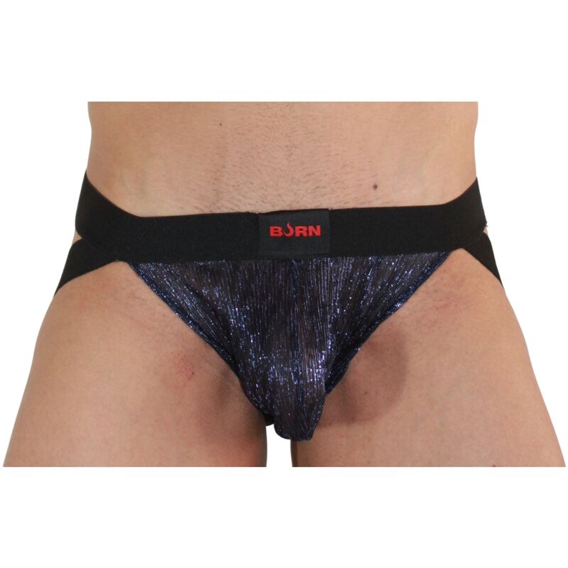 BURN 006 Jockstrap Shiny bleu et noir