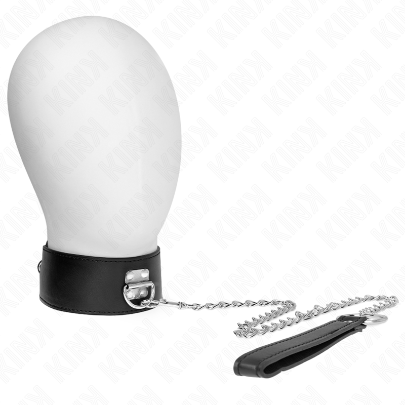 Collier BDSM KINK avec laisse, noir