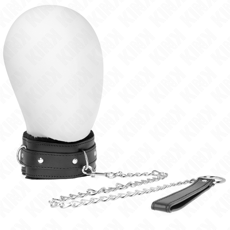 Collier BDSM KINK avec laisse, noir