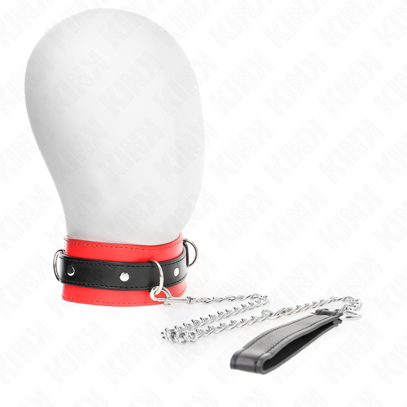 Collier BDSM KINK avec laisse, rouge
