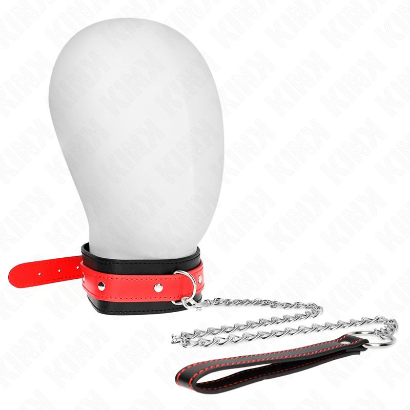 Collier BDSM KINK avec laisse rouge