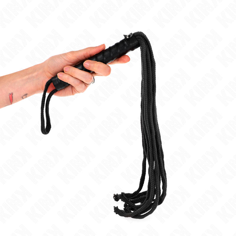 Cravache en corde noire KINK, 56 cm