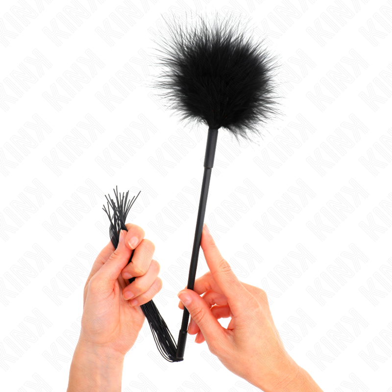 Chatouilleur à plumes KINK en silicone et plumes, 47 cm