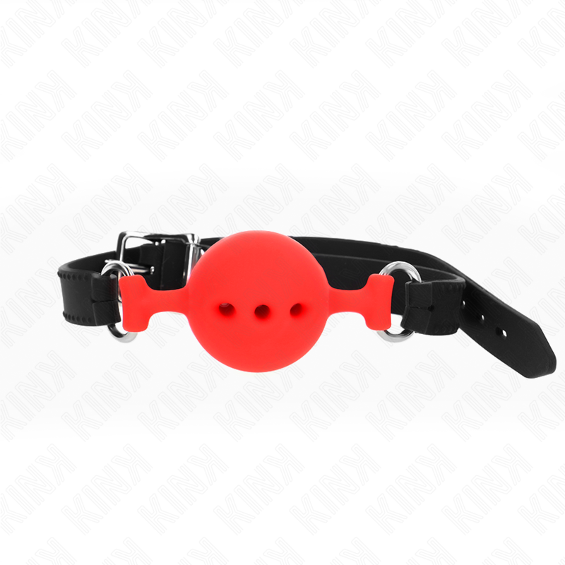 Bâillon boule KINK en silicone rouge, taille M