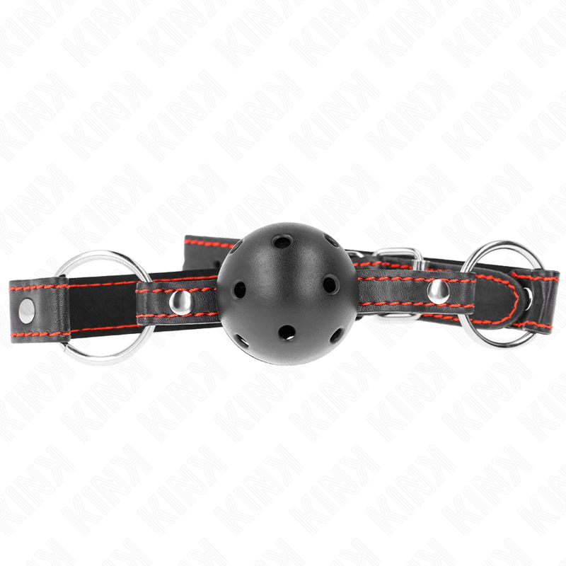 Bâillon KINK Collar & Gag avec boule creuse et rigide, noir