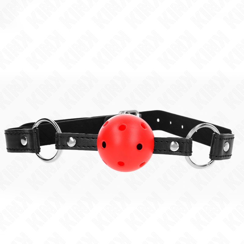 Bâillon KINK rouge avec boule creuse de 4,5 cm