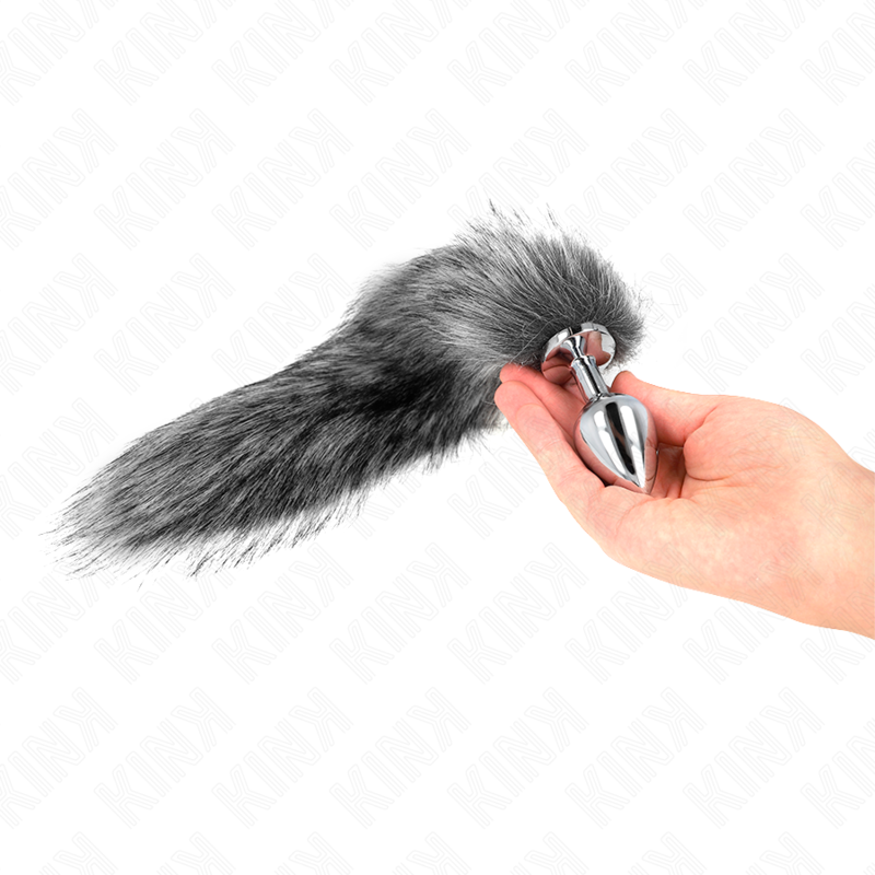 Plug anal KINK avec queue, taille M, gris