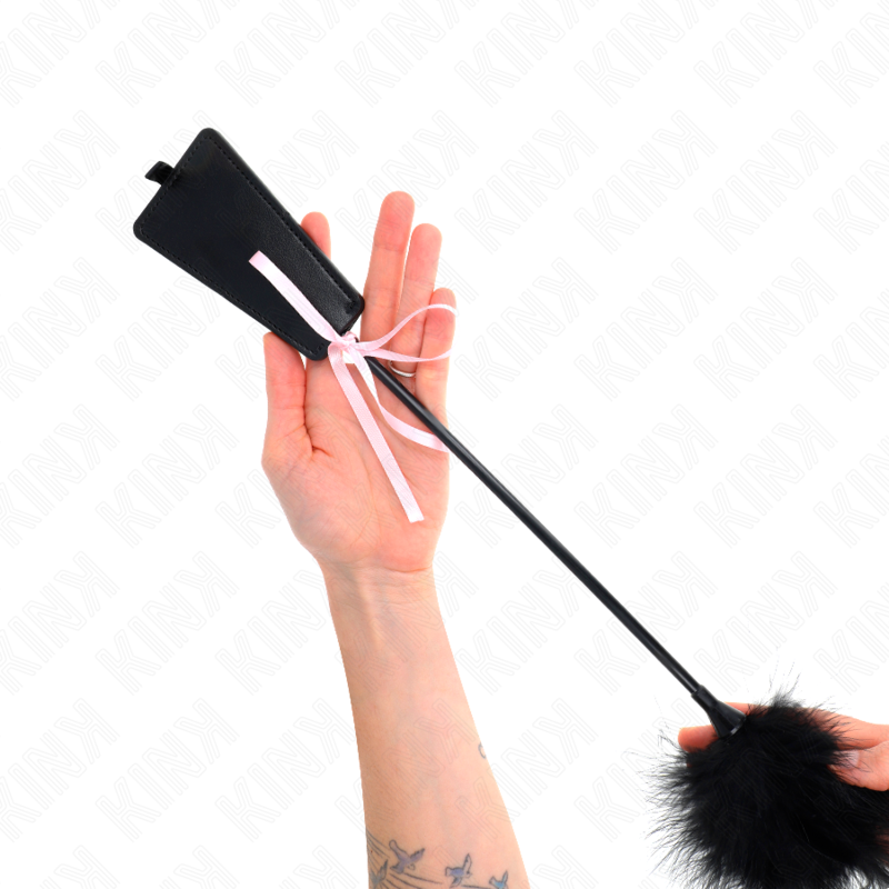 KINK Chatouilleur en plumes avec nœud rose, 49 cm