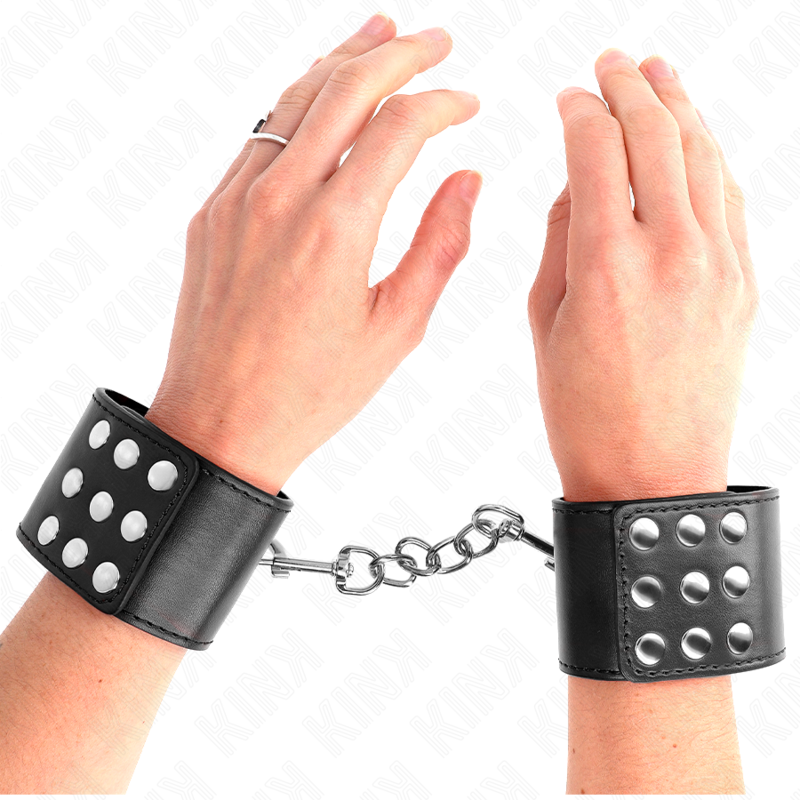 KINK menottes réglables noires à fermeture par bouton-pression