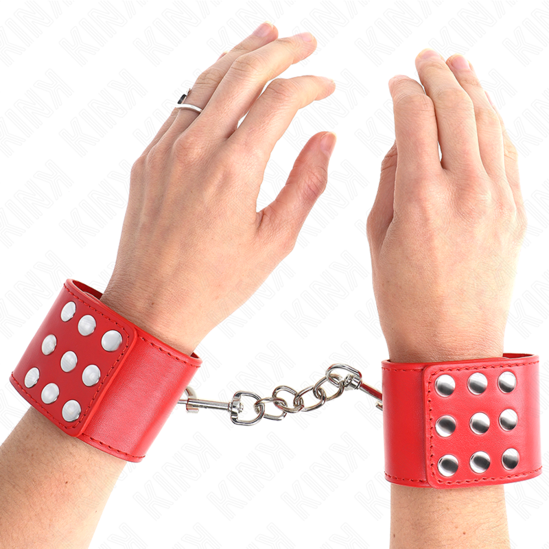 KINK Menottes rouges avec fermeture à bouton-pression
